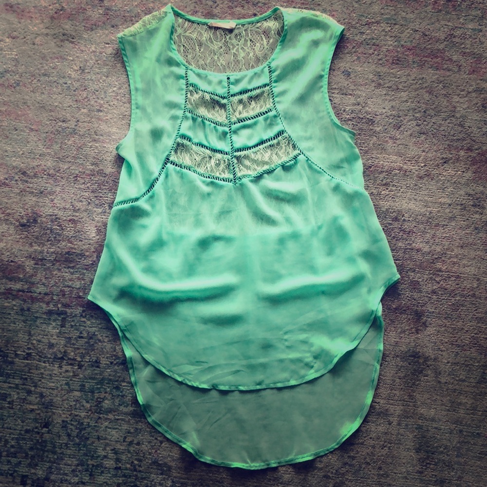 Sheer mint green blouse